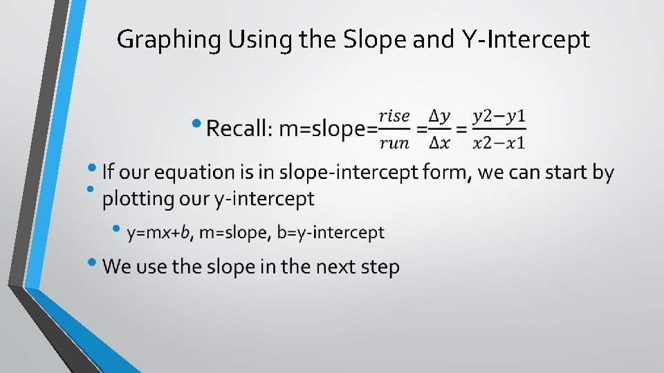 Graphing Using the Slope and Y-Intercept • 
