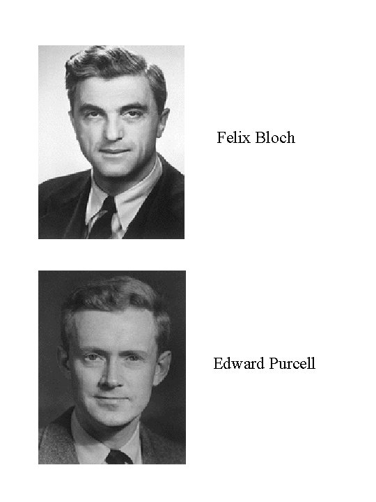 Felix Bloch Edward Purcell 