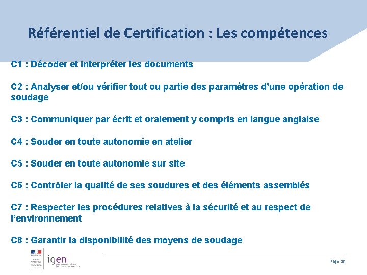 Référentiel de Certification : Les compétences C 1 : Décoder et interpréter les documents