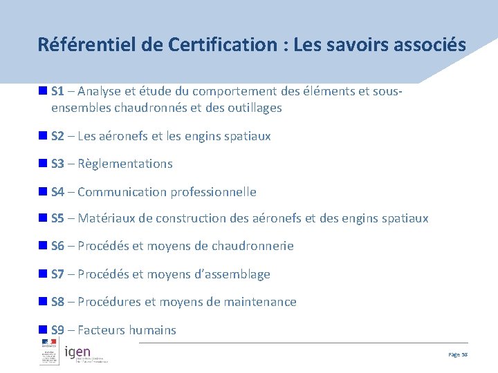 Référentiel de Certification : Les savoirs associés n S 1 – Analyse et étude