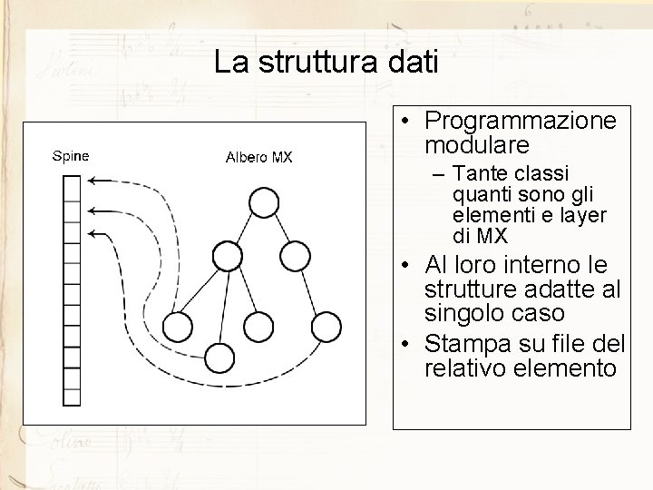 La struttura dati • Programmazione modulare – Tante classi quanti sono gli elementi e