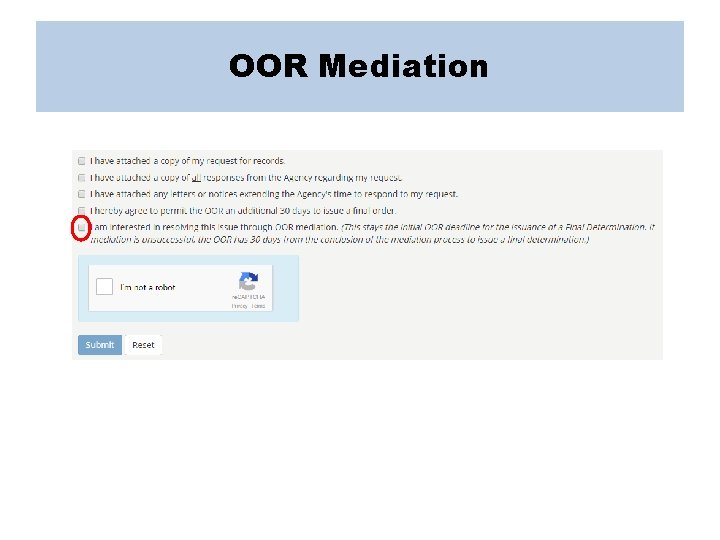 OOR Mediation 