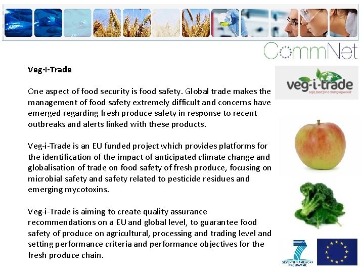 Veg-i-Trade One aspect of food security is food safety. Global trade makes the management