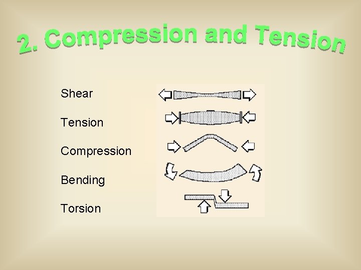 Shear Tension Compression Bending Torsion 