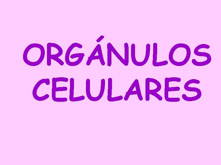 ORGÁNULOS CELULARES 