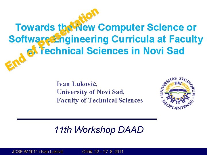 n o i t a Computer Science or t Towards the New n e n o i t a Computer Science or t Towards the New n e