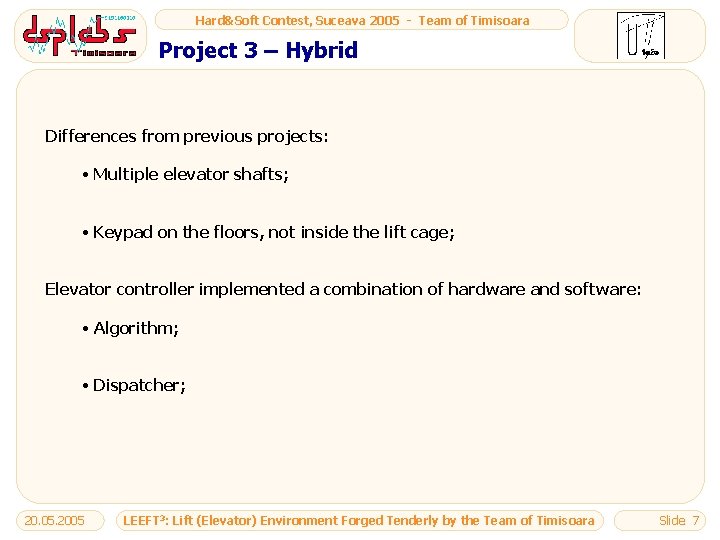 Hard&Soft Contest, Suceava 2005 - Team of Timisoara Project 3 – Hybrid Differences from