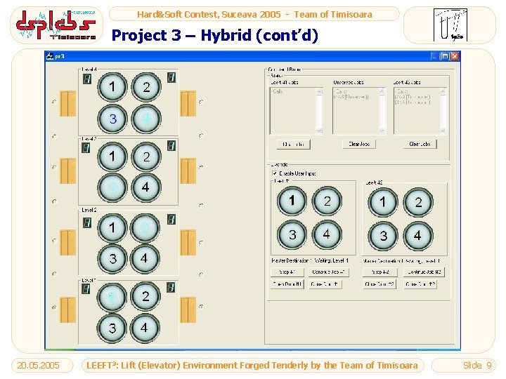 Hard&Soft Contest, Suceava 2005 - Team of Timisoara Project 3 – Hybrid (cont’d) 20.