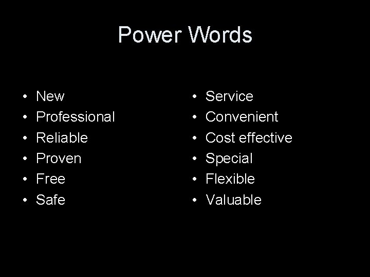 Power Words • • • New Professional Reliable Proven Free Safe • • •