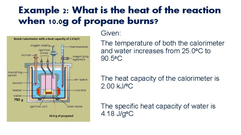 Example 2: What is the heat of the reaction when 10. 0 g of