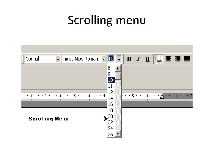 Scrolling menu 