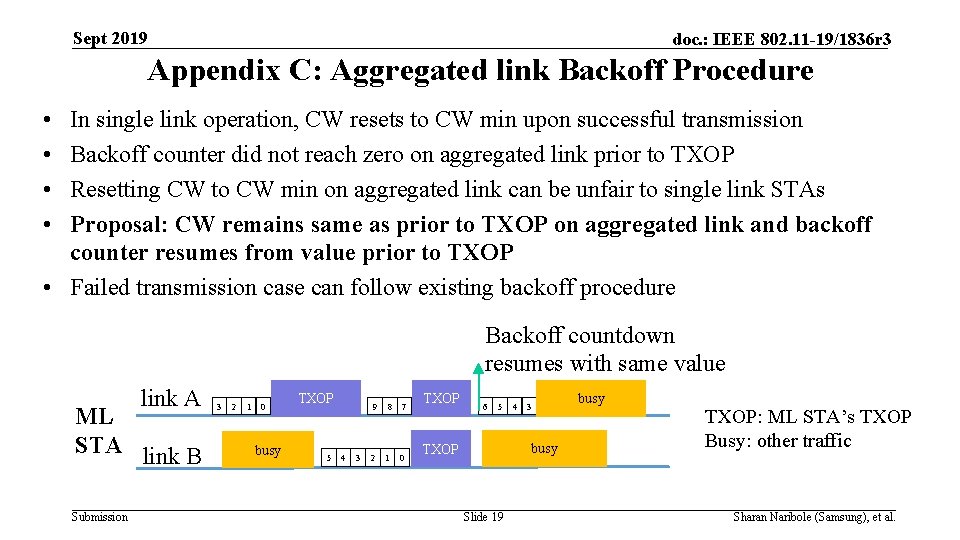 Sept 2019 doc. : IEEE 802. 11 -19/1836 r 3 Appendix C: Aggregated link