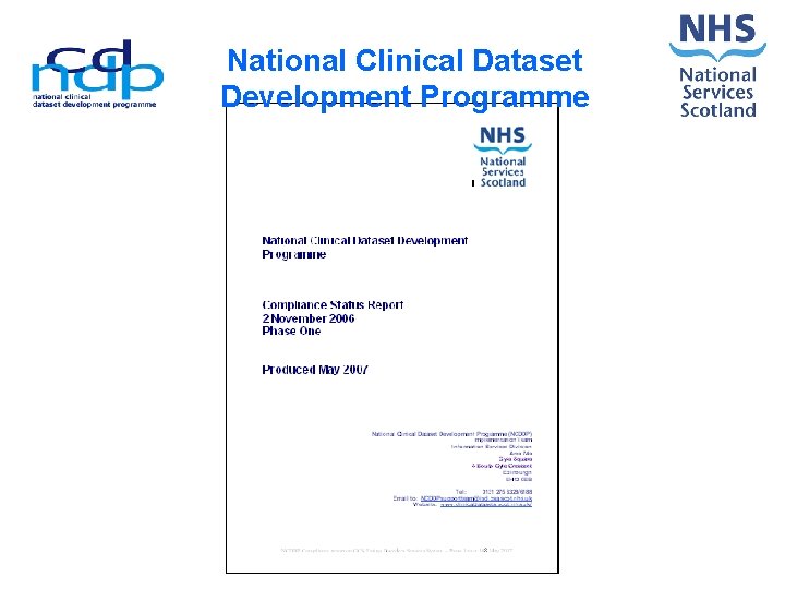 National Clinical Dataset Development Programme 