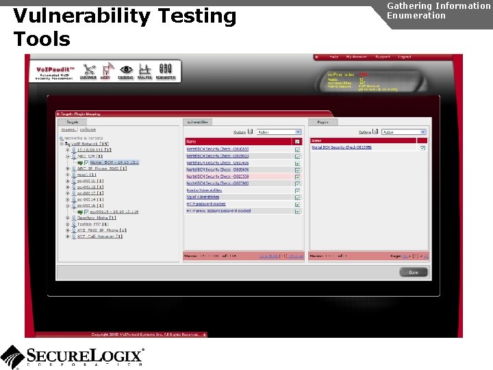 Vulnerability Testing Tools Gathering Information Enumeration 