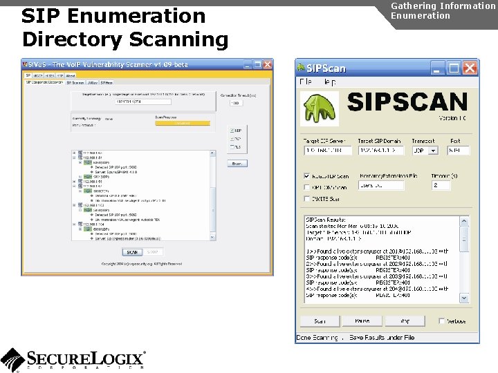 SIP Enumeration Directory Scanning Gathering Information Enumeration 