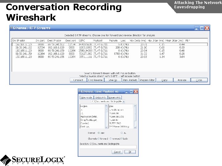 Conversation Recording Wireshark Attacking The Network Eavesdropping 