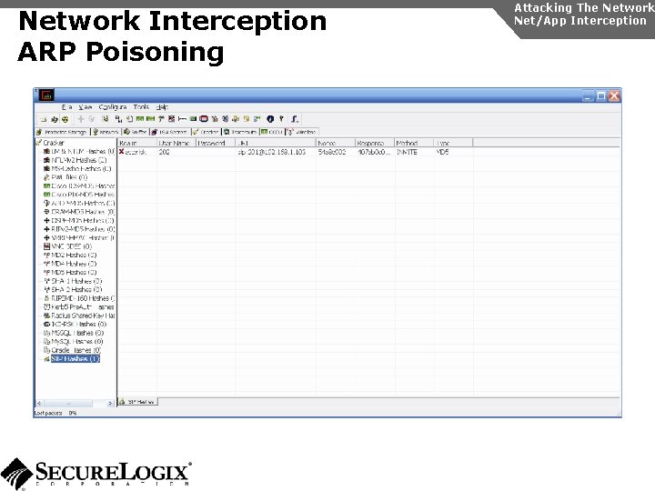 Network Interception ARP Poisoning Attacking The Network Net/App Interception 