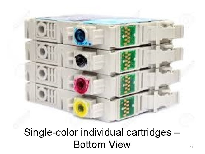 Single-color individual cartridges – Bottom View 20 