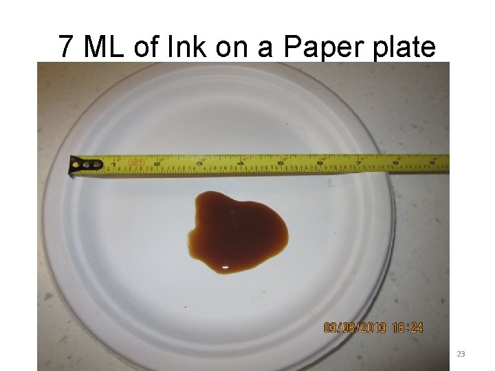 7 ML of Ink on a Paper plate 23 