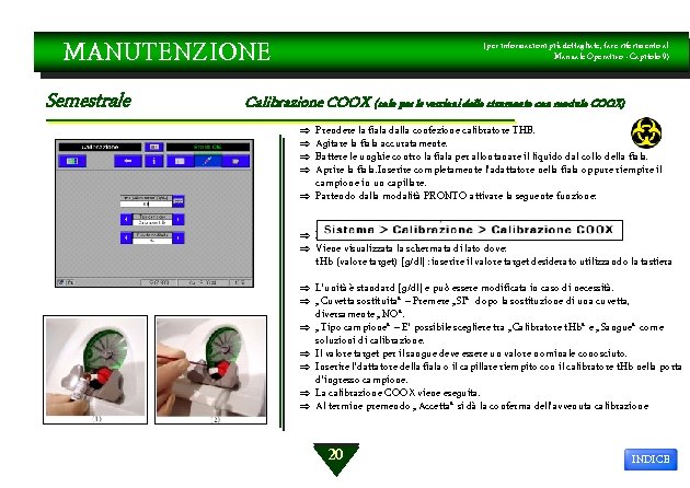 MANUTENZIONE Semestrale (per informazioni più dettagliate, fare riferimento al Manuale Operativo - Capitolo 9)