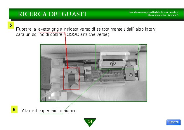 RICERCA DEI GUASTI 5 (per informazioni più dettagliate, fare riferimento al Manuale Operativo -