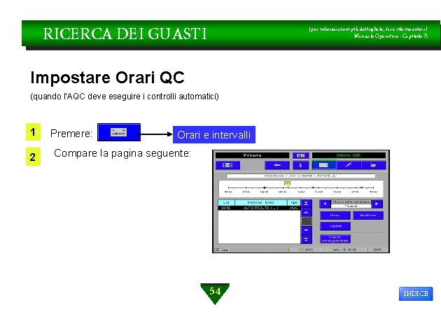 RICERCA DEI GUASTI (per informazioni più dettagliate, fare riferimento al Manuale Operativo - Capitolo