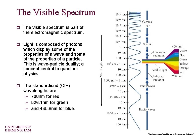 The Visible Spectrum o The visible spectrum is part of the electromagnetic spectrum. o The Visible Spectrum o The visible spectrum is part of the electromagnetic spectrum. o