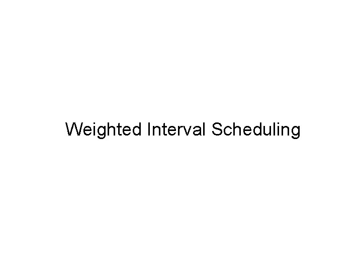 Weighted Interval Scheduling 