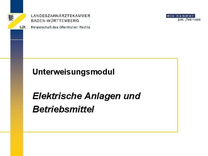 Unterweisungsmodul Elektrische Anlagen und Betriebsmittel 