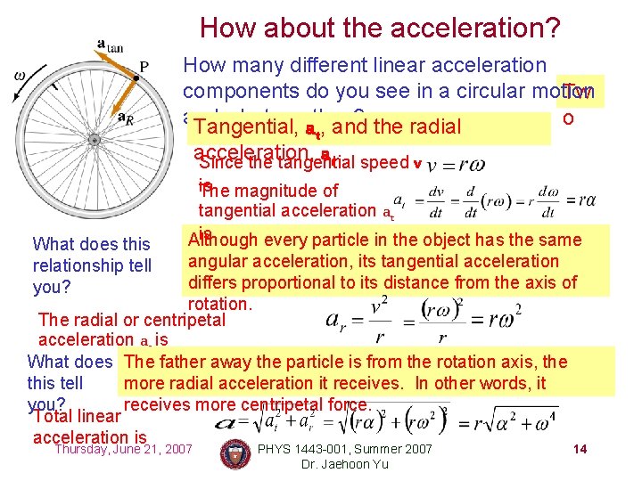 How about the acceleration? How many different linear acceleration components do you see in