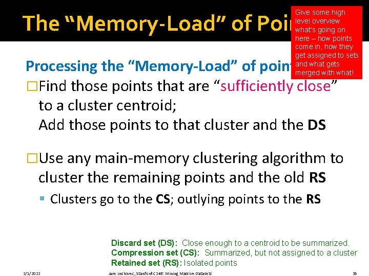 Give some high level overview what’s going on here – how points come in,