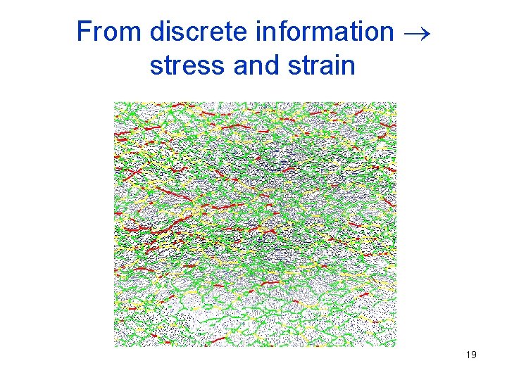 From discrete information ® stress and strain 19 