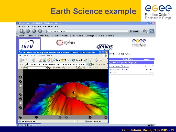 Earth Science example EGEE tutorial, Roma, 03. 02. 2005 - 27 