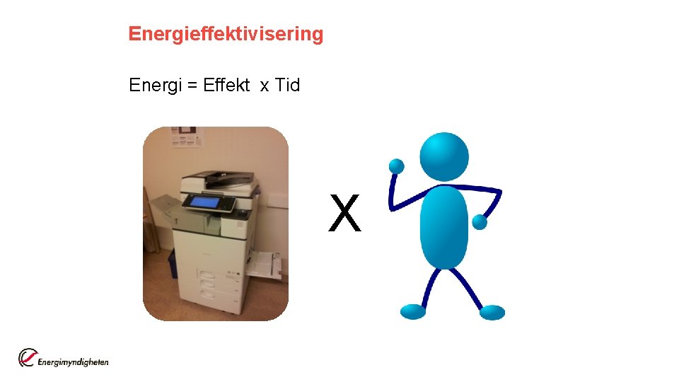 Energieffektivisering Energi = Effekt x Tid X 