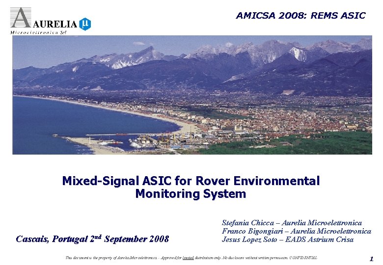AMICSA 2008: REMS ASIC Mixed-Signal ASIC for Rover Environmental Monitoring System Cascais, Portugal 2