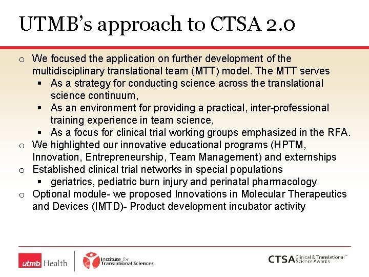 Living in CTSA Version 2 Allan Brasier MD