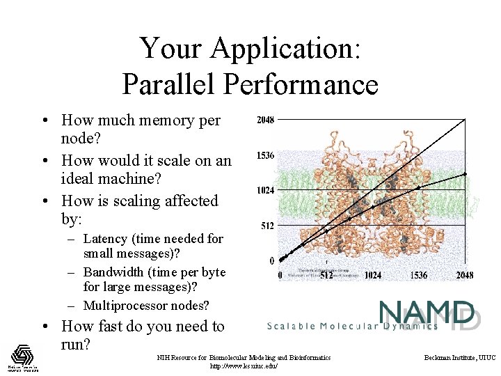 Your Application: Parallel Performance • How much memory per node? • How would it Your Application: Parallel Performance • How much memory per node? • How would it