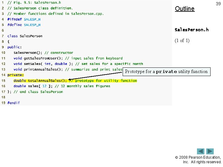 Outline 39 Sales. Person. h (1 of 1) Prototype for a private utility function