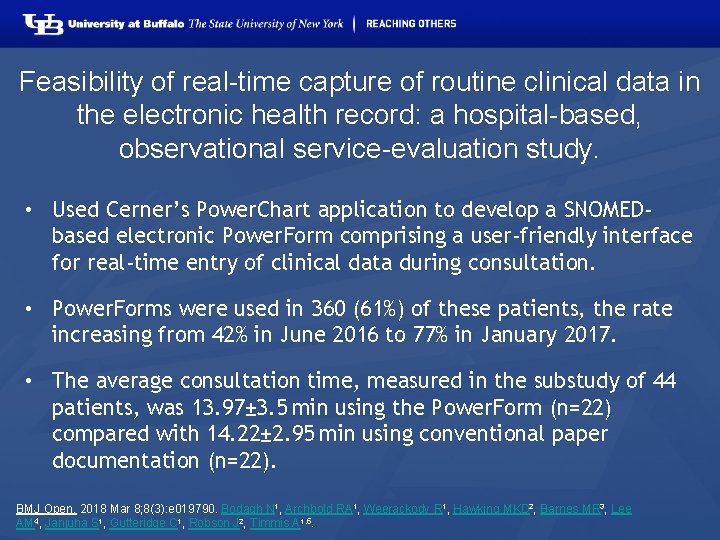 Feasibility of real-time capture of routine clinical data in the electronic health record: a