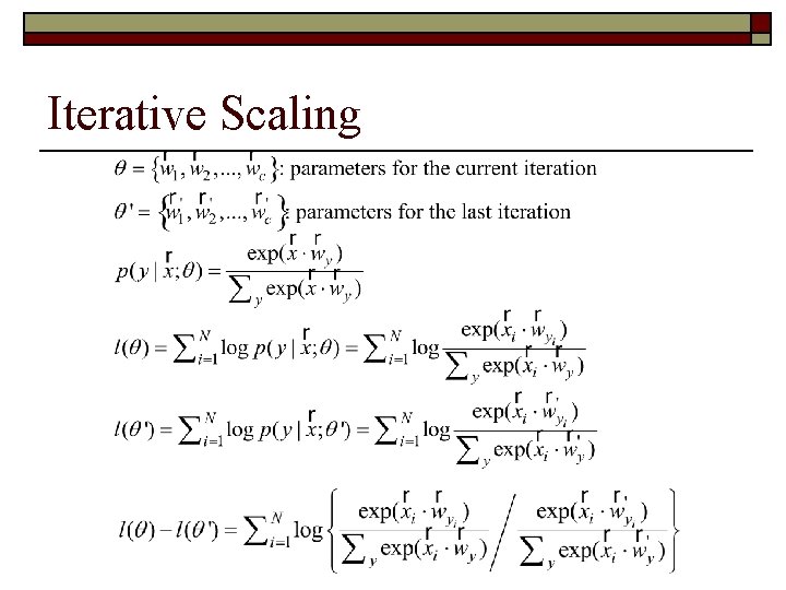 Iterative Scaling 