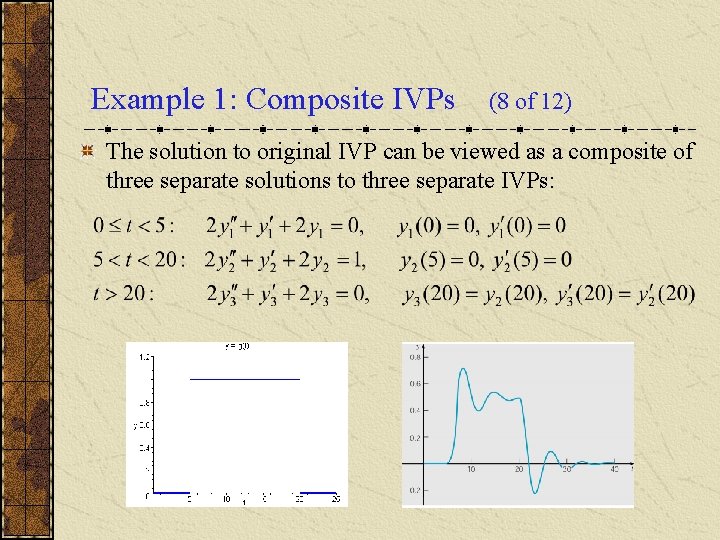 Example 1: Composite IVPs (8 of 12) The solution to original IVP can be