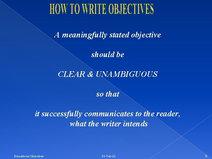 Stated Objectives Educational Objectives Group Exercise Dr Jatin Bhatt Dr
