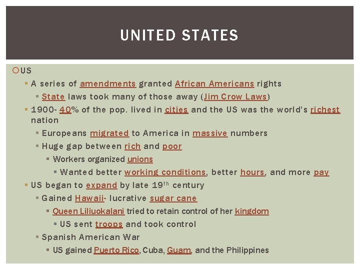 UNITED STATES US § A series of amendments granted African Americans rights § State