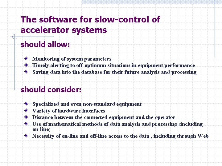 Software development for linear accelerator control in Labview