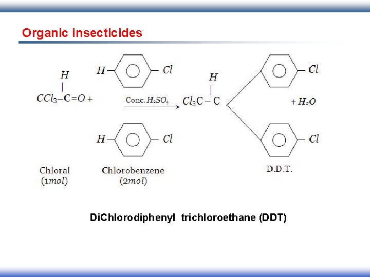 Organic insecticides Di. Chlorodiphenyl trichloroethane (DDT) 