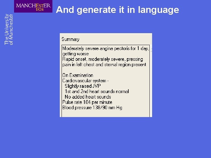And generate it in language 