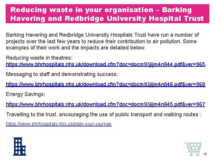 Reducing waste in your organisation – Barking Havering and Redbridge University Hospital Trust Barking