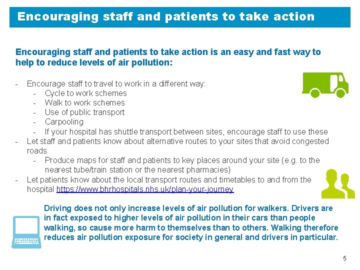 Encouraging staff and patients to take action is an easy and fast way to