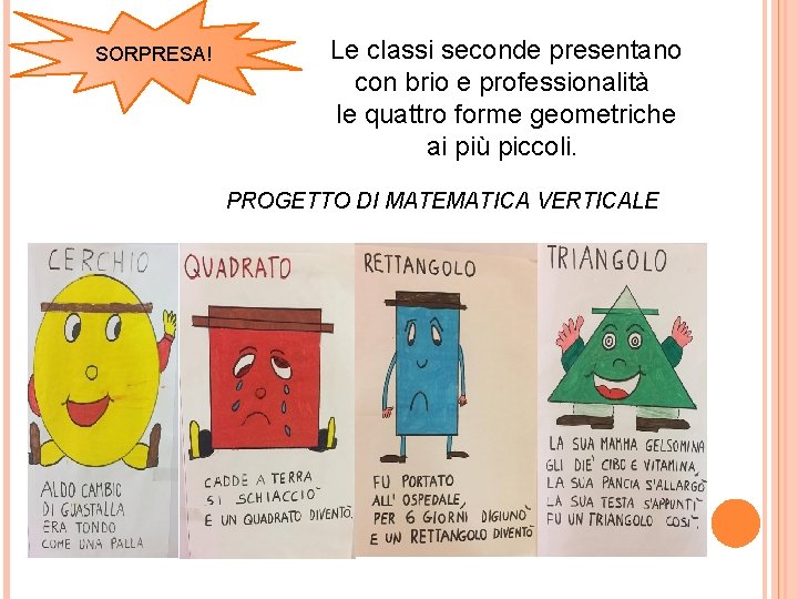 SORPRESA! Le classi seconde presentano con brio e professionalità le quattro forme geometriche ai