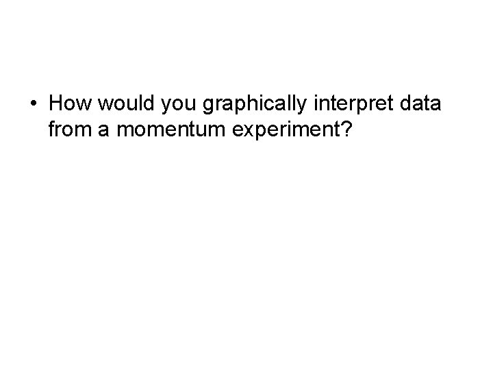  • How would you graphically interpret data from a momentum experiment? 